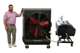 NEW! PolarCool Pro 36" + 90 Gallon Water Cart Combo - Portable Cooling for 3,200 Sq. Ft.