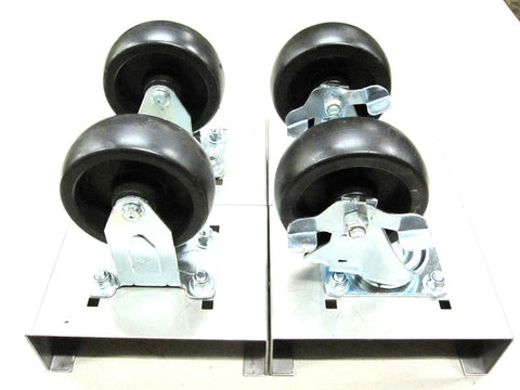 24" Wheel Kit - 4" Solid Rubber Castors