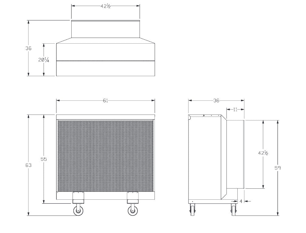 36" Classic Powder Coated Black