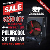 NEW! PolarCool Pro 36" Direct Drive Variable Speed Powder Coated Fan